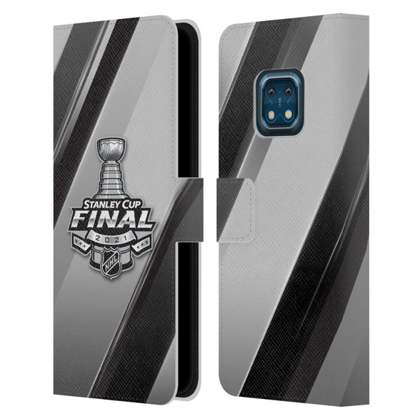 NHL 2021 Stanley Cup Final Stripes 2 Leather Book Wallet Case Cover For Nokia XR20