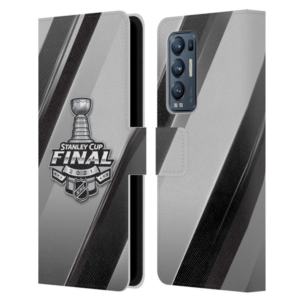NHL 2021 Stanley Cup Final Stripes 2 Leather Book Wallet Case Cover For OPPO Find X3 Neo / Reno5 Pro+ 5G