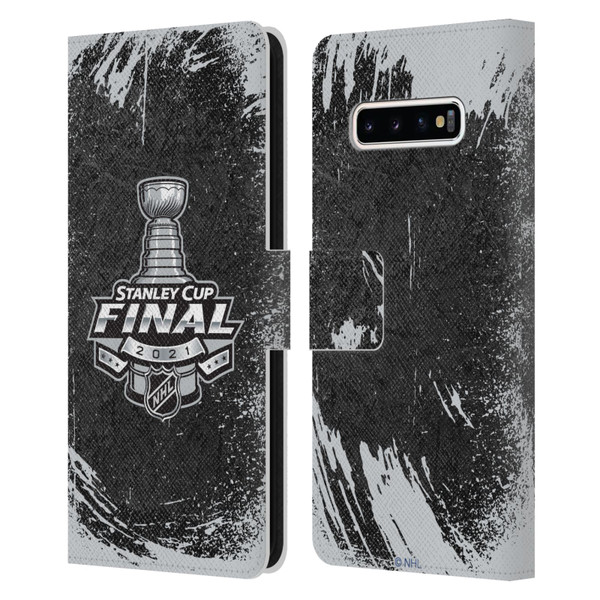 NHL 2021 Stanley Cup Final Distressed Leather Book Wallet Case Cover For Samsung Galaxy S10+ / S10 Plus