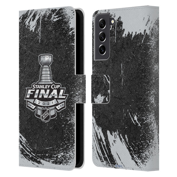 NHL 2021 Stanley Cup Final Distressed Leather Book Wallet Case Cover For Samsung Galaxy S21 FE 5G