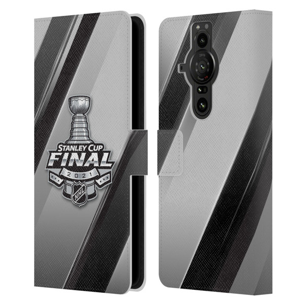 NHL 2021 Stanley Cup Final Stripes 2 Leather Book Wallet Case Cover For Sony Xperia Pro-I