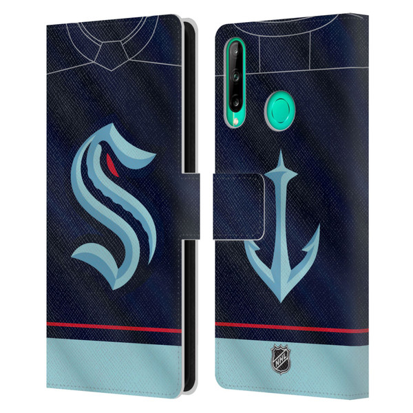 NHL Seattle Kraken Jersey Leather Book Wallet Case Cover For Huawei P40 lite E