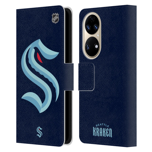 NHL Seattle Kraken Oversized Leather Book Wallet Case Cover For Huawei P50