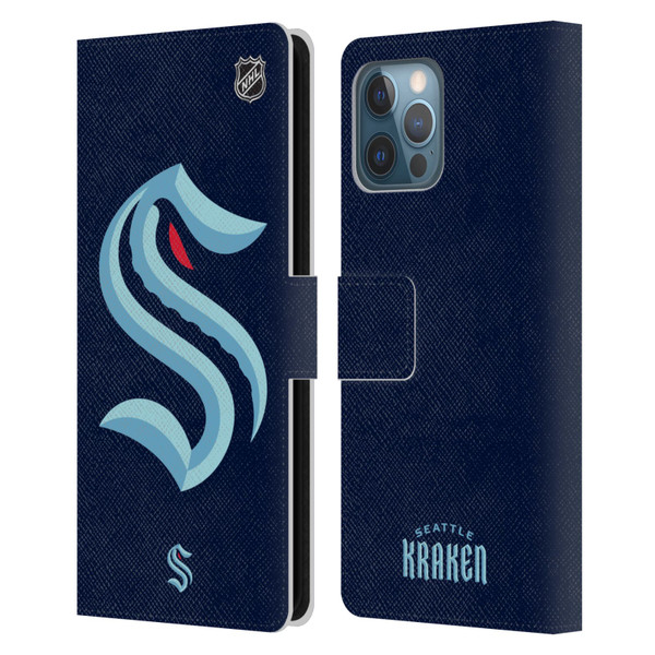 NHL Seattle Kraken Oversized Leather Book Wallet Case Cover For Apple iPhone 12 Pro Max