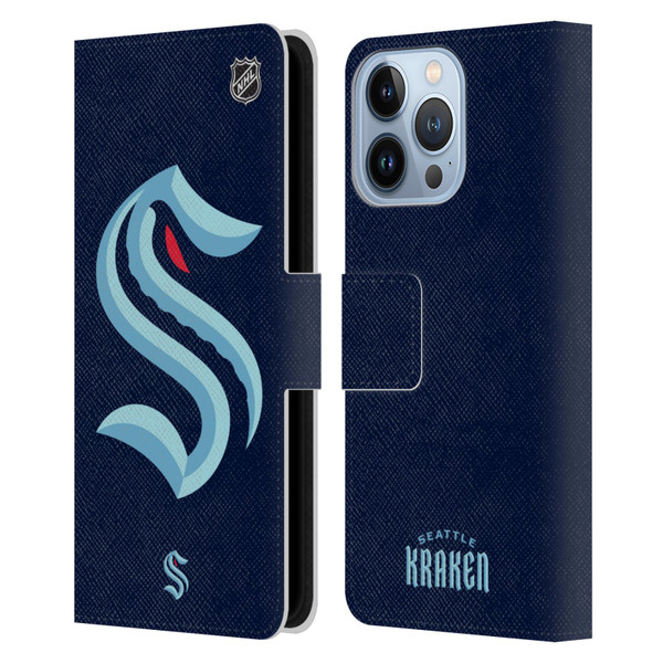 NHL Seattle Kraken Oversized Leather Book Wallet Case Cover For Apple iPhone 13 Pro