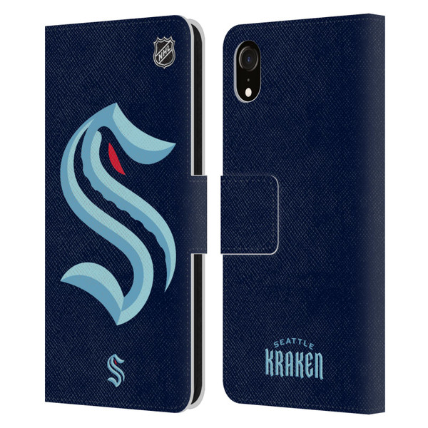 NHL Seattle Kraken Oversized Leather Book Wallet Case Cover For Apple iPhone XR