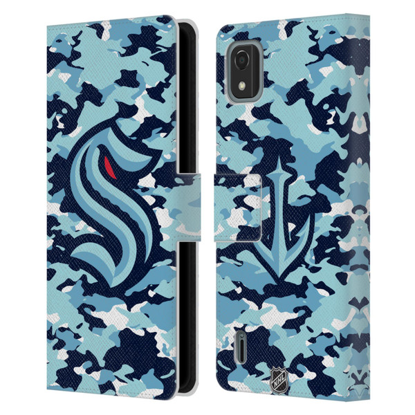 NHL Seattle Kraken Camouflage Leather Book Wallet Case Cover For Nokia C2 2nd Edition
