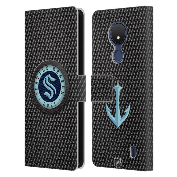 NHL Seattle Kraken Puck Texture Leather Book Wallet Case Cover For Nokia C21