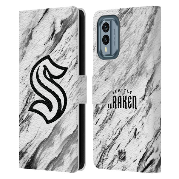 NHL Seattle Kraken Marble Leather Book Wallet Case Cover For Nokia X30