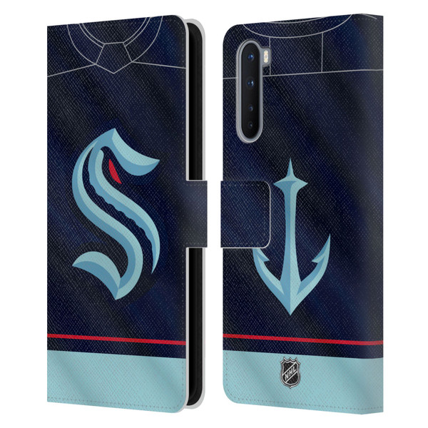 NHL Seattle Kraken Jersey Leather Book Wallet Case Cover For OnePlus Nord 5G