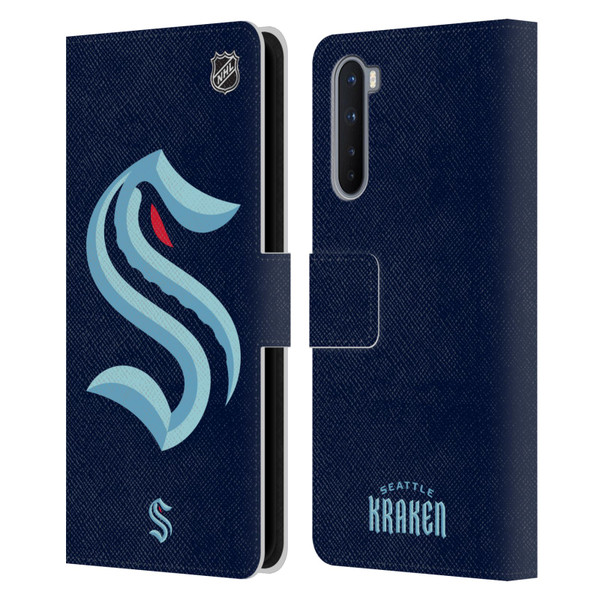 NHL Seattle Kraken Oversized Leather Book Wallet Case Cover For OnePlus Nord 5G