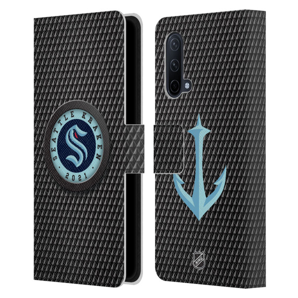 NHL Seattle Kraken Puck Texture Leather Book Wallet Case Cover For OnePlus Nord CE 5G