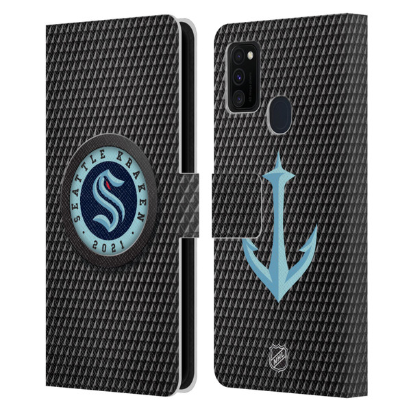 NHL Seattle Kraken Puck Texture Leather Book Wallet Case Cover For Samsung Galaxy M30s (2019)/M21 (2020)