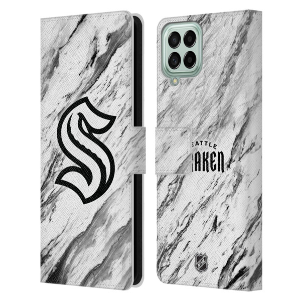 NHL Seattle Kraken Marble Leather Book Wallet Case Cover For Samsung Galaxy M33 (2022)