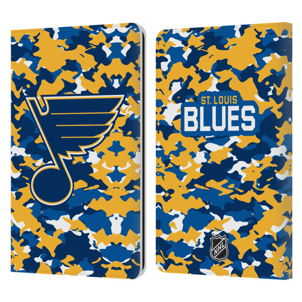 NHL St Louis Blues Camouflage Leather Book Wallet Case Cover For Amazon Kindle Paperwhite 1 / 2 / 3