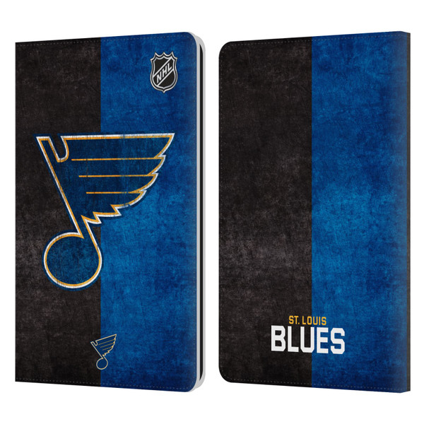 NHL St Louis Blues Half Distressed Leather Book Wallet Case Cover For Amazon Kindle Paperwhite 1 / 2 / 3