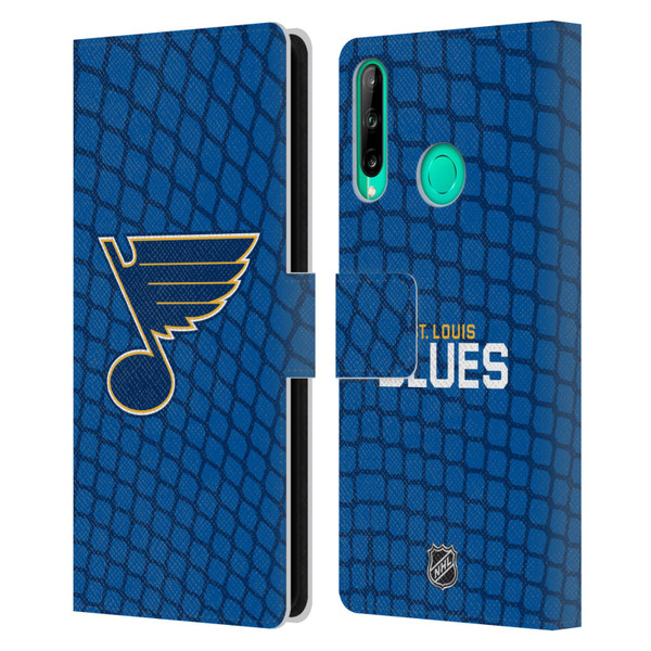 NHL St Louis Blues Net Pattern Leather Book Wallet Case Cover For Huawei P40 lite E