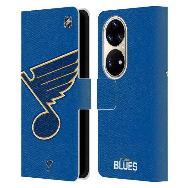 NHL St Louis Blues Oversized Leather Book Wallet Case Cover For Huawei P50 Pro