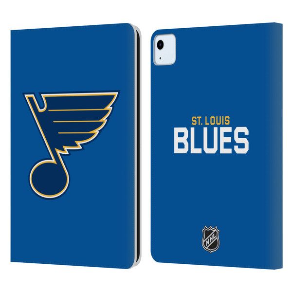 NHL St Louis Blues Plain Leather Book Wallet Case Cover For Apple iPad Air 11 2020/2022/2024