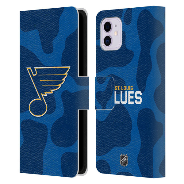 NHL St Louis Blues Cow Pattern Leather Book Wallet Case Cover For Apple iPhone 11