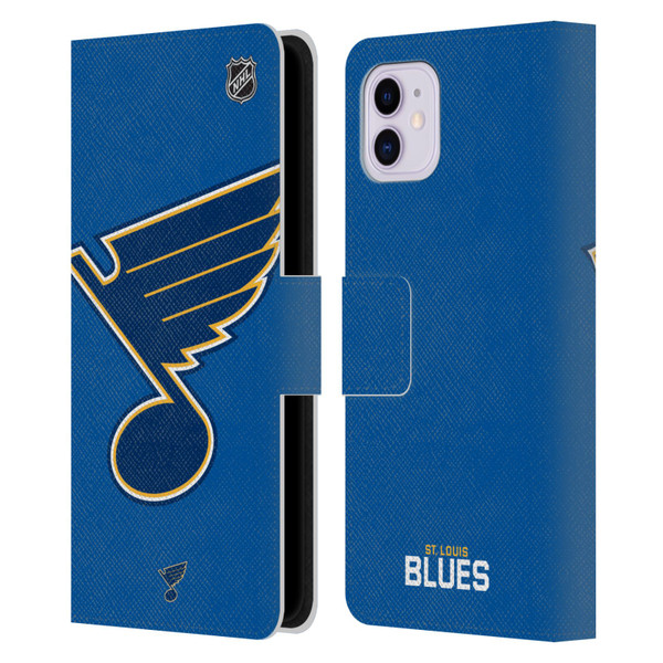 NHL St Louis Blues Oversized Leather Book Wallet Case Cover For Apple iPhone 11