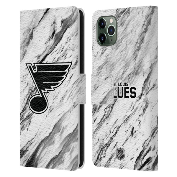 NHL St Louis Blues Marble Leather Book Wallet Case Cover For Apple iPhone 11 Pro Max