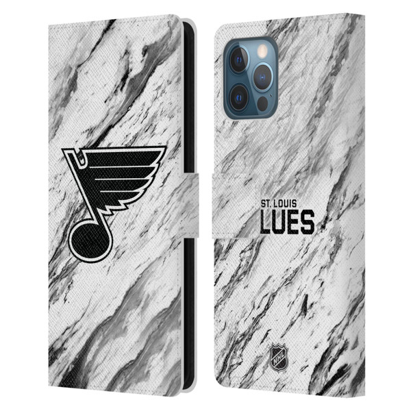 NHL St Louis Blues Marble Leather Book Wallet Case Cover For Apple iPhone 12 Pro Max