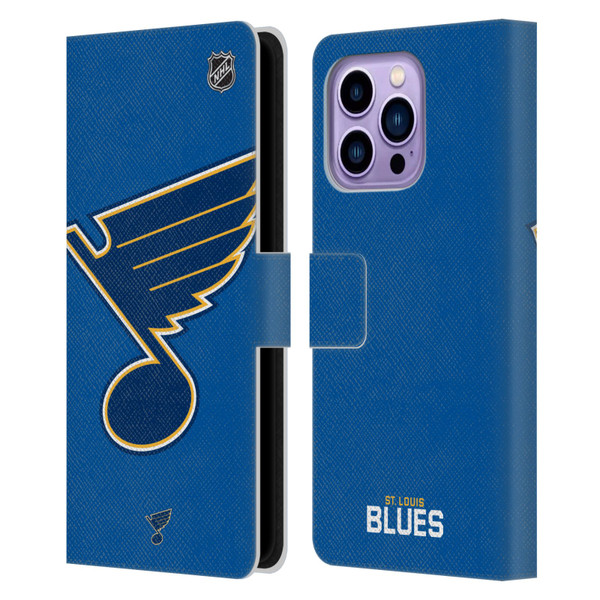 NHL St Louis Blues Oversized Leather Book Wallet Case Cover For Apple iPhone 14 Pro Max