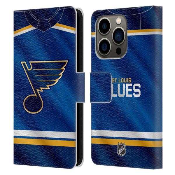NHL St Louis Blues Jersey Leather Book Wallet Case Cover For Apple iPhone 14 Pro