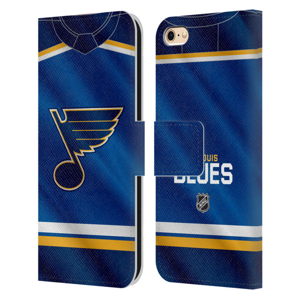 NHL St Louis Blues Jersey Leather Book Wallet Case Cover For Apple iPhone 6 / iPhone 6s