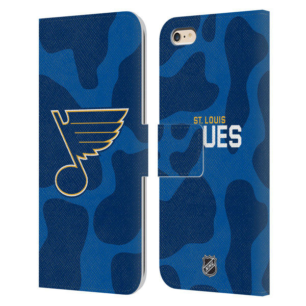 NHL St Louis Blues Cow Pattern Leather Book Wallet Case Cover For Apple iPhone 6 Plus / iPhone 6s Plus