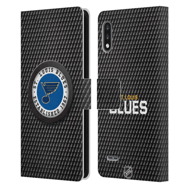 NHL St Louis Blues Puck Texture Leather Book Wallet Case Cover For LG K22