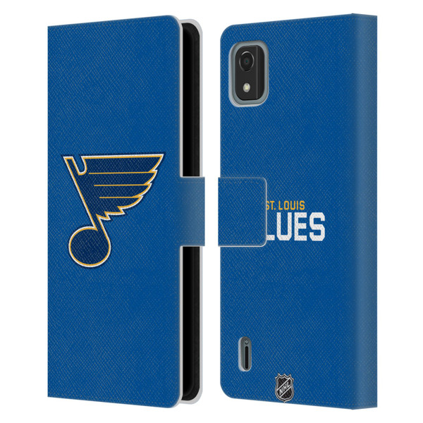 NHL St Louis Blues Plain Leather Book Wallet Case Cover For Nokia C2 2nd Edition