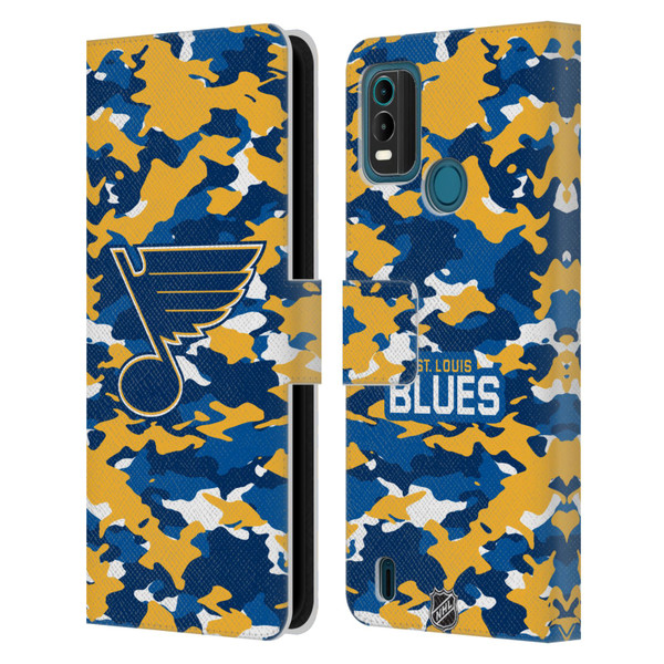 NHL St Louis Blues Camouflage Leather Book Wallet Case Cover For Nokia G11 Plus