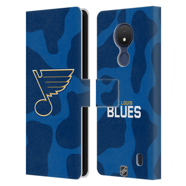 NHL St Louis Blues Cow Pattern Leather Book Wallet Case Cover For Nokia C21