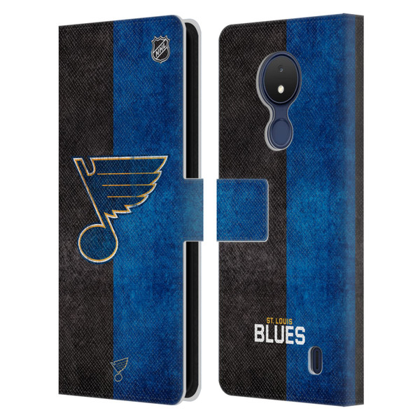 NHL St Louis Blues Half Distressed Leather Book Wallet Case Cover For Nokia C21