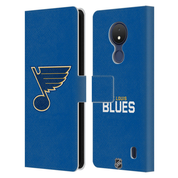 NHL St Louis Blues Plain Leather Book Wallet Case Cover For Nokia C21