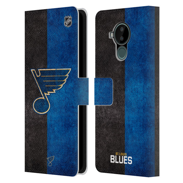 NHL St Louis Blues Half Distressed Leather Book Wallet Case Cover For Nokia C30