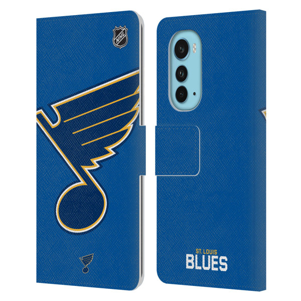 NHL St Louis Blues Oversized Leather Book Wallet Case Cover For Motorola Edge (2022)