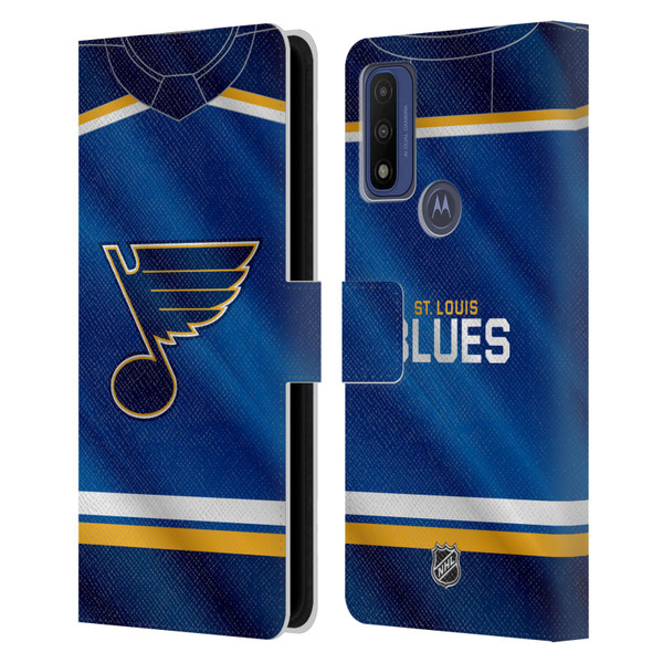NHL St Louis Blues Jersey Leather Book Wallet Case Cover For Motorola G Pure