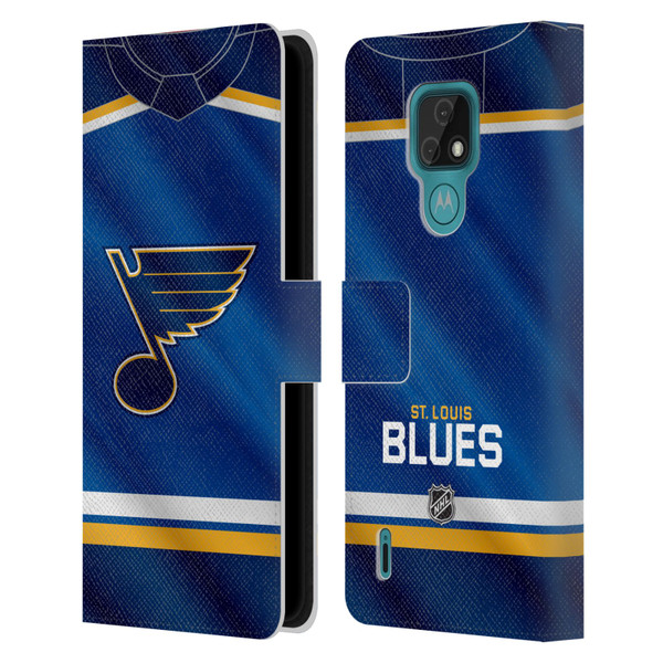 NHL St Louis Blues Jersey Leather Book Wallet Case Cover For Motorola Moto E7
