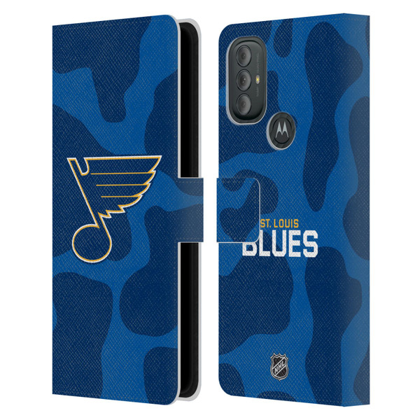 NHL St Louis Blues Cow Pattern Leather Book Wallet Case Cover For Motorola Moto G10 / Moto G20 / Moto G30