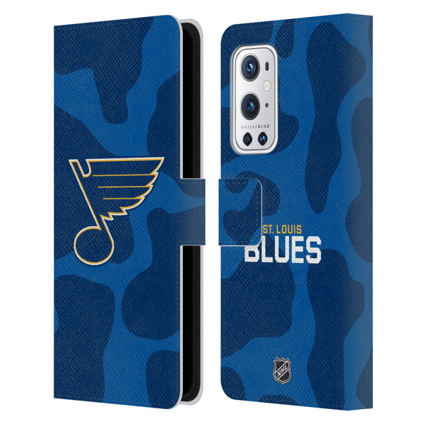 NHL St Louis Blues Cow Pattern Leather Book Wallet Case Cover For OnePlus 9 Pro