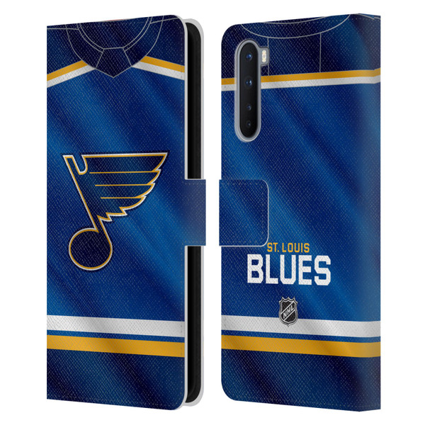 NHL St Louis Blues Jersey Leather Book Wallet Case Cover For OnePlus Nord 5G