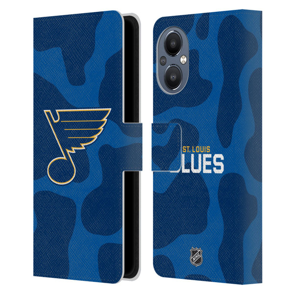 NHL St Louis Blues Cow Pattern Leather Book Wallet Case Cover For OnePlus Nord N20 5G