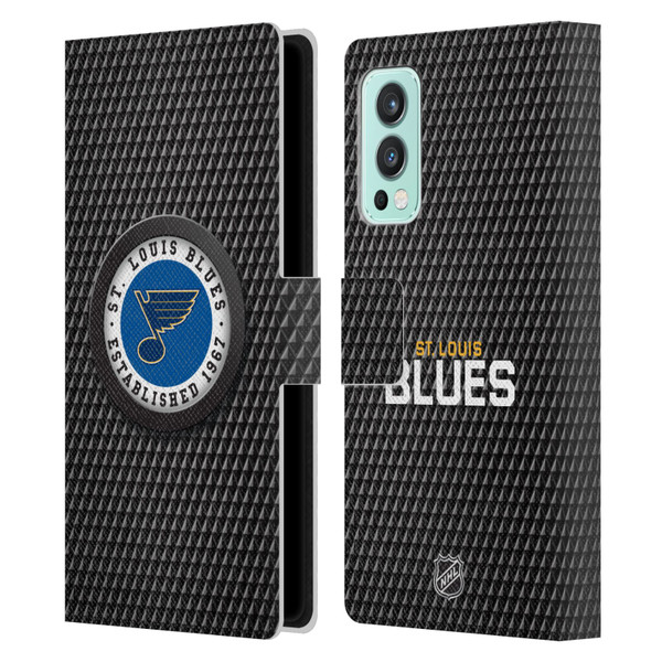NHL St Louis Blues Puck Texture Leather Book Wallet Case Cover For OnePlus Nord 2 5G