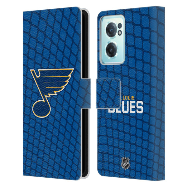 NHL St Louis Blues Net Pattern Leather Book Wallet Case Cover For OnePlus Nord CE 2 5G