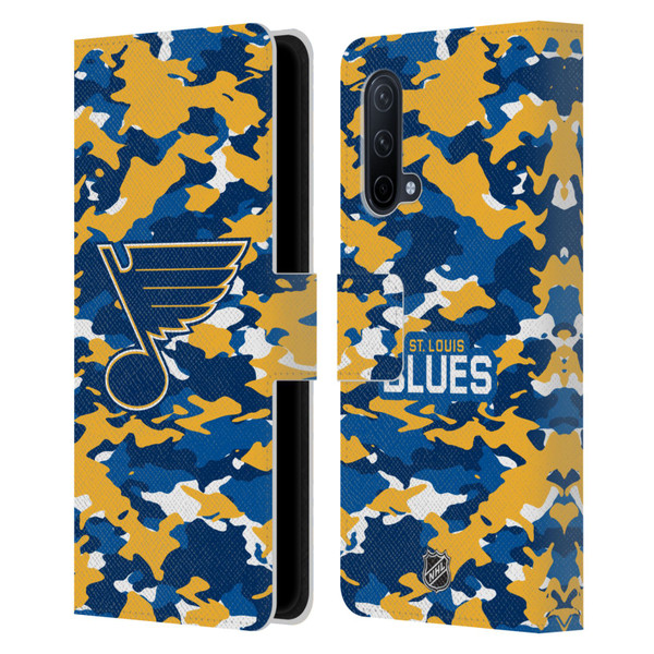 NHL St Louis Blues Camouflage Leather Book Wallet Case Cover For OnePlus Nord CE 5G
