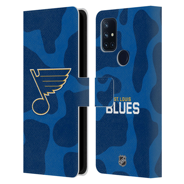 NHL St Louis Blues Cow Pattern Leather Book Wallet Case Cover For OnePlus Nord N10 5G