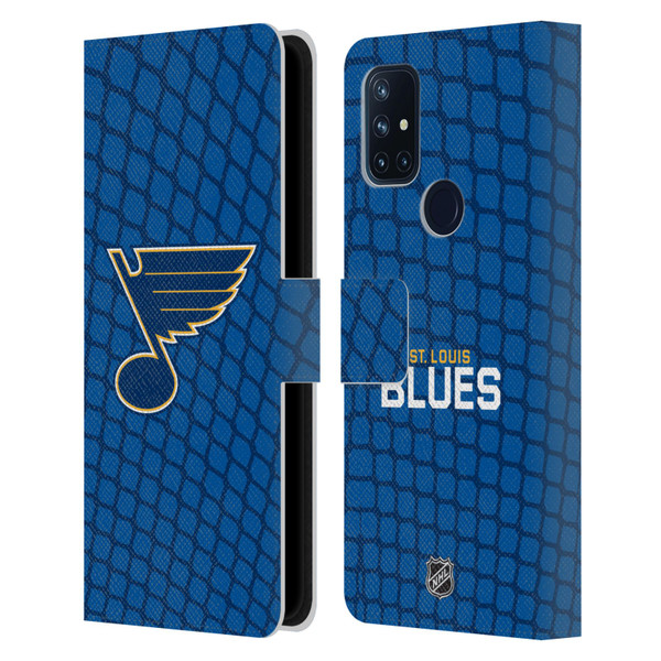 NHL St Louis Blues Net Pattern Leather Book Wallet Case Cover For OnePlus Nord N10 5G